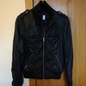 Xhilaration Faux Leather Jacket, Black, Size Small